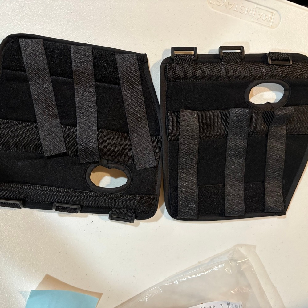 Pair of Black Adjustable Wrist Braces with Thumb Holes and Hook‎ & Loop Straps